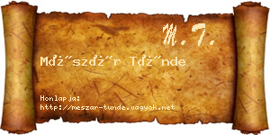 Mészár Tünde névjegykártya